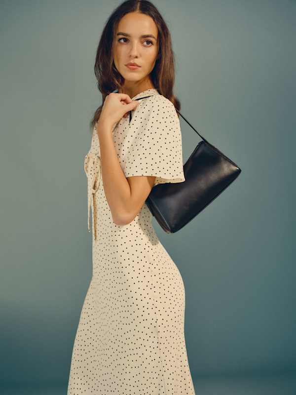 Hannah Shoulder Bag - Black Leather